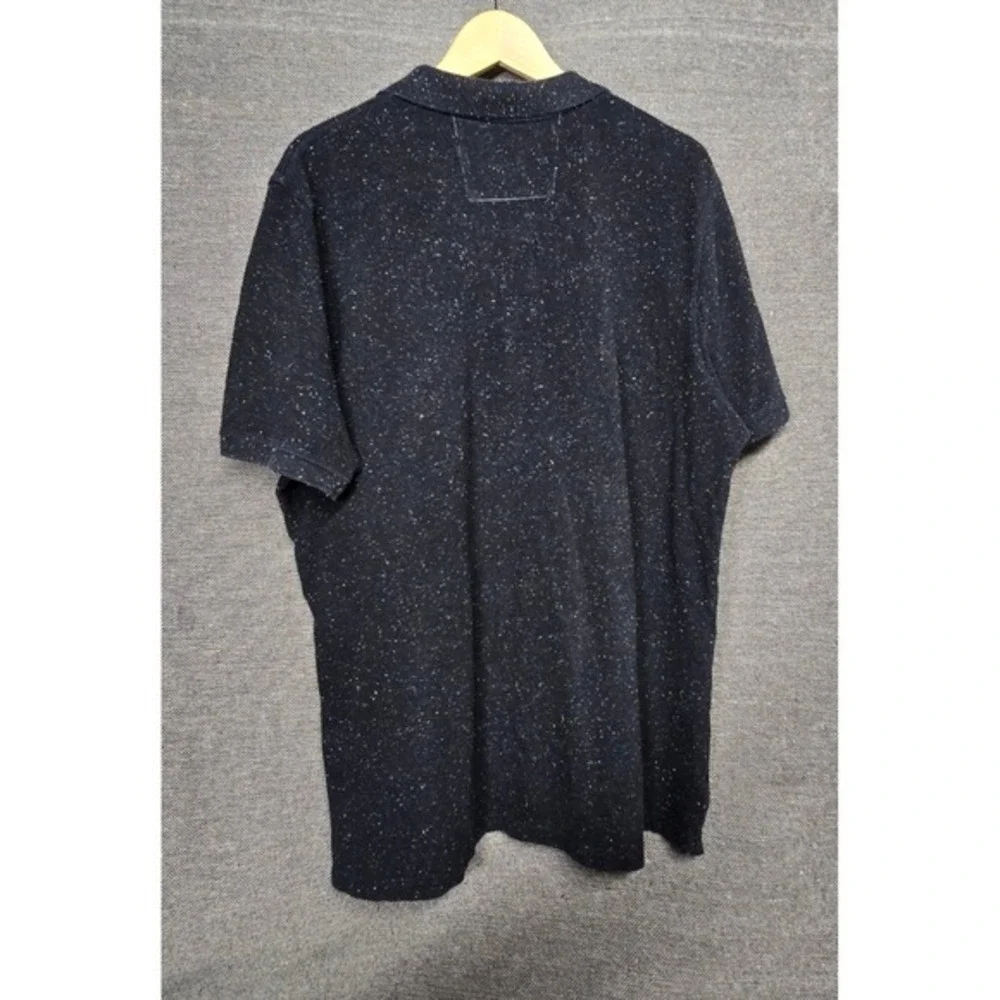 Banana Republic Mens XL Black Speckle Elephant Logo Polo Shirt‎ Standard Fit